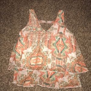 Santa Fe print top size large